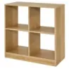 Dřevěná knihovna se 4 přihrádkami Cube shelf &amp; anti-tip 73 x 33 x 73 cm Příroda