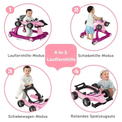 4 v 1 dětské chodítko skládací dětské chodítko s nastavitelnou výškou 15 kg nosnost Fialová 4 v 1 dětské chodítko skládací dětské chodítko s nastavitelnou výškou 15 kg nosnost Fialová