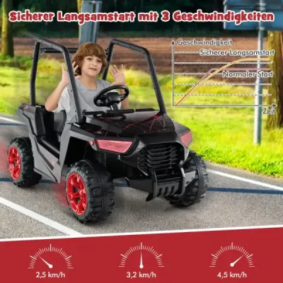 Dětské elektrické autíčko s dálkovým ovládáním 2.4G 24V elektrická vozidla UTV pro děti od 3 let černé