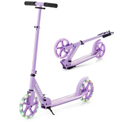 Scooter Skládací skútr Výškově nastavitelný městský skútr Nosnost 100 kg Fialová