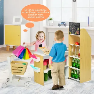 Hrací souprava supermarket s nákupním vozíkem dětská pokladna hračka supermarket na hraní pro děti