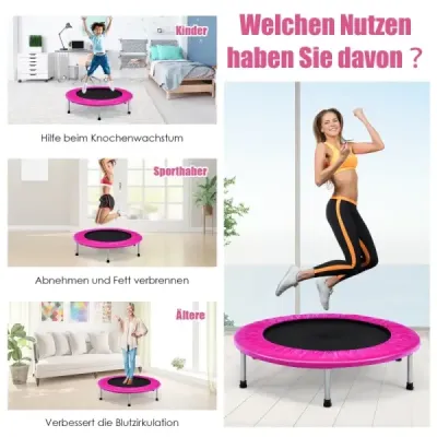 Ø 97 cm skládací trampolína mini skládací trampolína pro děti přenosná růžová