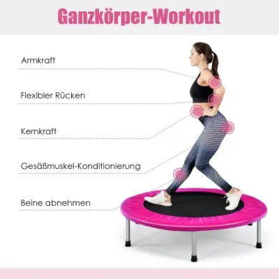 Ø 97 cm skládací trampolína mini skládací trampolína pro děti přenosná růžová