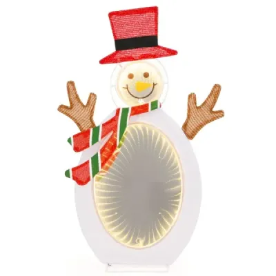 LED sněhulák se 2 tunelovými světýlky Vánoční figurka Vánoční osvětlení