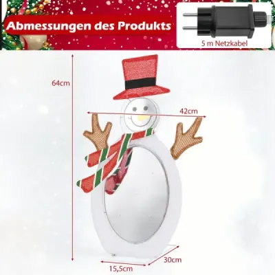 LED sněhulák se 2 tunelovými světýlky Vánoční figurka Vánoční osvětlení