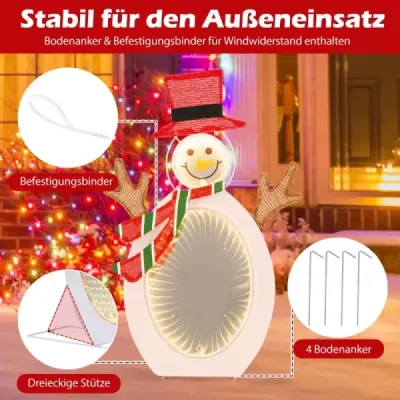 LED sněhulák se 2 tunelovými světýlky Vánoční figurka Vánoční osvětlení