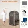 Přenosná parní sauna domácí sauna pro 1-2 osoby s 3 litrovým generátorem páry 89 x 89 x 149 cm šedá