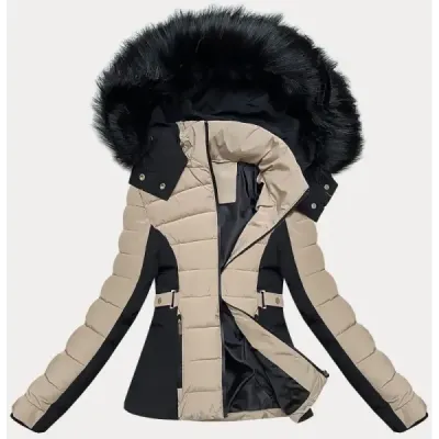 Krátká zimní dámská bunda S\'WEST MODA8308 béžová Krátká zimní dámská bunda S\'WEST MODA8308 béžová
