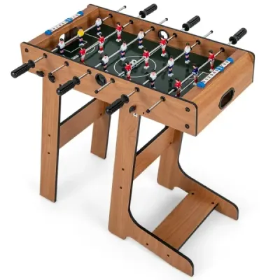 Stolní fotbal Prostorově úsporný fotbalový stůl s robustní rukojetí 33 x 36 x 109 cm přírodní