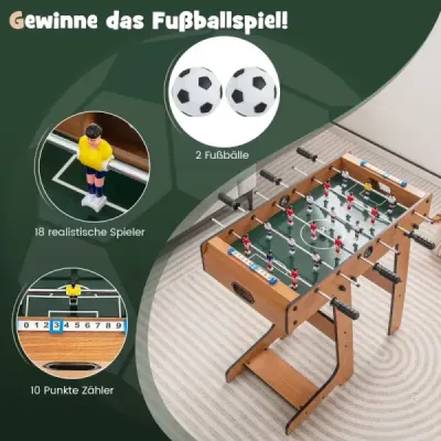 Stolní fotbal Prostorově úsporný fotbalový stůl s robustní rukojetí 33 x 36 x 109 cm přírodní