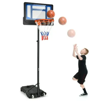 Basketbalový stojan 90/158-210 cm výškově nastavitelný basketbalový koš se stojanem odolný vůči povětrnostním vlivůmmodré