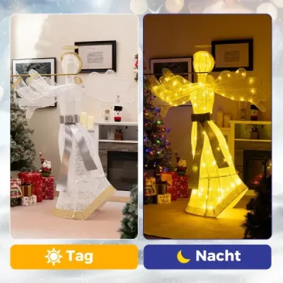 Osvětlený vánoční anděl se 100 LED světly Trojrozměrná vánoční dekorace s postavou anděla