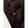 Zimowa pikowana kurtka plus size z kapturem S\'west czekoladowa (B8267-14)