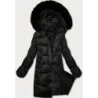 Zimowa pikowana kurtka plus size z kapturem S\'west czarna (B8267-1)