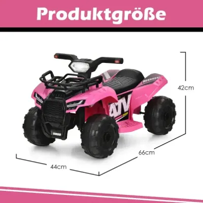 Elektrická dětská čtyřkolka s úložným prostorem Mini elektrická čtyřkolka s hudbou pro děti 44 x 66 x 42 cm růžová + černá