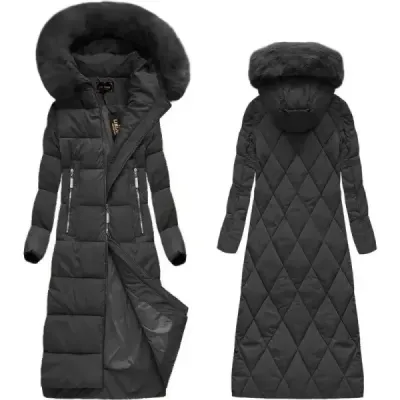 Dlhá dámska zimná bunda MODA688 čierna Dlhá dámska zimná bunda MODA688 čierna