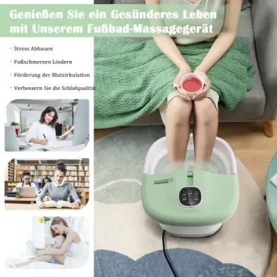 Klappbares Fußbad mit Wärme Fußbad mit Fernbedienung Massagegerät 33,5 x 41 x 20,5 cm Grün