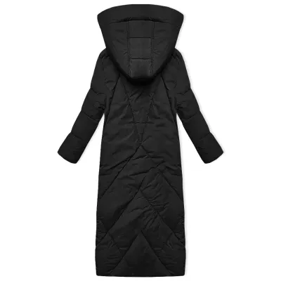 Dlouhá dámská zimní bunda ke kolenům MODA3232 černá