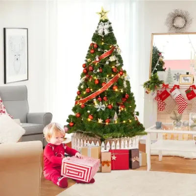 Weihnachtsbaum Künstlicher Tannenbaum Christbaum mit Metallständer 150-240 cm Grün-180 cm