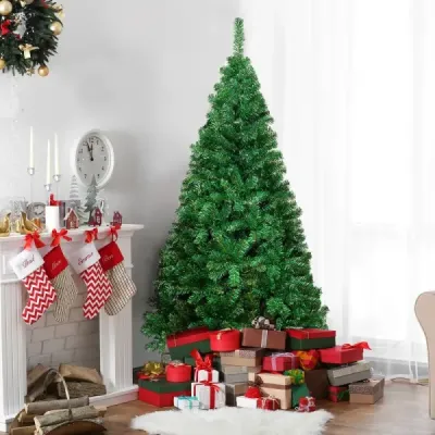 Weihnachtsbaum Künstlicher Tannenbaum Christbaum mit Metallständer 150-240 cm Grün-180 cm