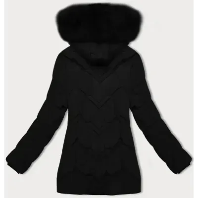 Kurtka zimowa damska plus size z kapturem S\'west czarna (B8300-1)
