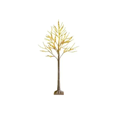 150 cm LED Lichterbaum Birkenbaum mit Warmweißen LED-Leuchten Weiß