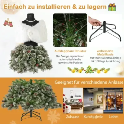 Künstlicher Weihnachtsbaum in Schneiderpuppen Optik mit Schal & Halskette & Beleuchtung