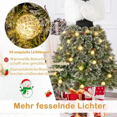 Künstlicher Weihnachtsbaum in Schneiderpuppen Optik mit Schal & Halskette & Beleuchtung