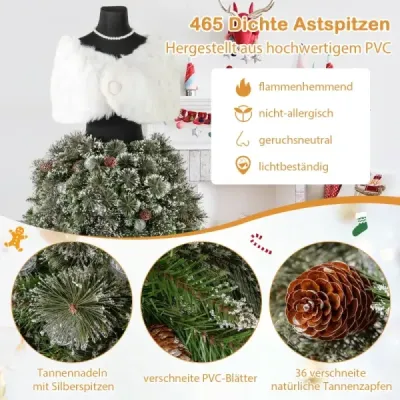 Künstlicher Weihnachtsbaum in Schneiderpuppen Optik mit Schal & Halskette & Beleuchtung