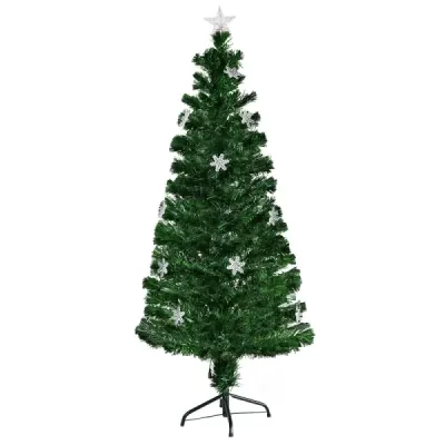 Vánoční stromeček LED 90/120/150/180 cm Umělý vánoční stromeček s optickým měničem barev Zelená-180 cm