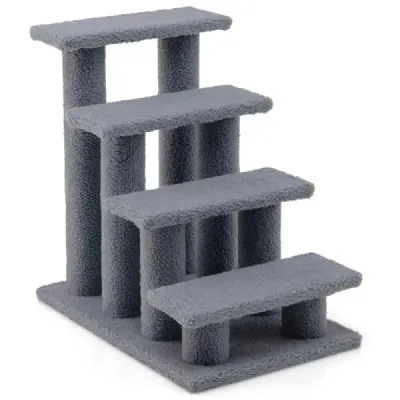 Tiertreppe Kletterbaum Katzentreppe für Katze bis 25 kg 61 x 41 x 60 cm Grau