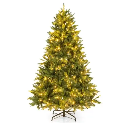 180 cm Künstlicher Weihnachtsbaum mit LEDs in Mehrfarbig & Warmweiß & 11 Lichtmodi