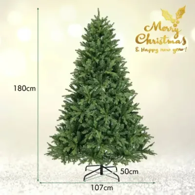 180 cm Künstlicher Weihnachtsbaum mit LEDs in Mehrfarbig & Warmweiß & 11 Lichtmodi