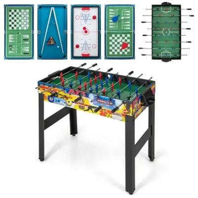 12 in 1 Spieltisch mit Tischfußball & Airhockey & Billard & Tischtennis & Schach & Bowling & Shuffleboard