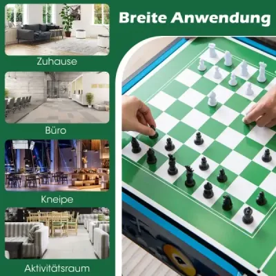 12 in 1 Spieltisch mit Tischfußball & Airhockey & Billard & Tischtennis & Schach & Bowling & Shuffleboard