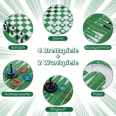 12 in 1 Spieltisch mit Tischfußball & Airhockey & Billard & Tischtennis & Schach & Bowling & Shuffleboard