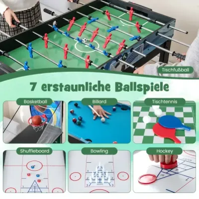 15 in 1 Spieltisch Set Tischspiel multifunktional mit Tischfußball Hockey Billard Tischtennis
