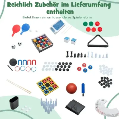 15 in 1 Spieltisch Set Tischspiel multifunktional mit Tischfußball Hockey Billard Tischtennis