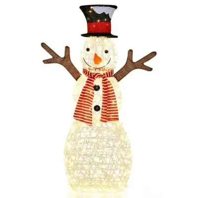 LED sněhulák s 80 LED světly vánoční dekorace vánoční figurka 66 x 14 x 110 cm