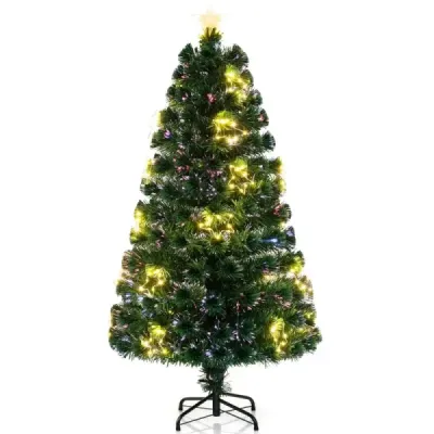150 cm Künstlicher Weihnachtsbaum aus Glasfaser mit Beleuchtung Tannenbaum