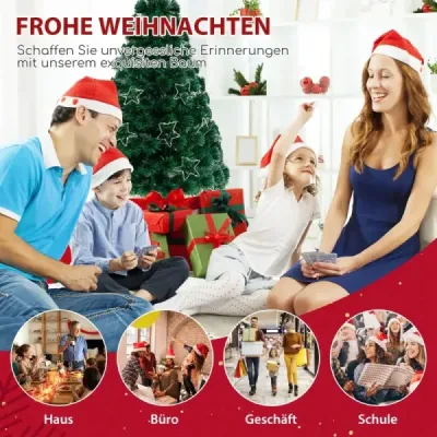 180 cm Künstlicher Weihnachtsbaum aus Glasfaser mit Beleuchtung Tannenbaum