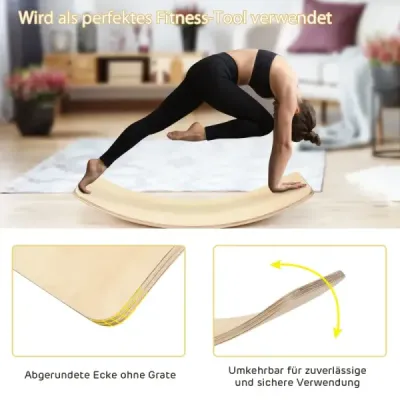 Balanční prkno Curvy Board Balanční prkno ze dřeva 90 x 30 cm