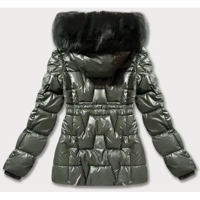 Kurtka zimowa damska ściągana w talii khaki S\'west (B8177-11)