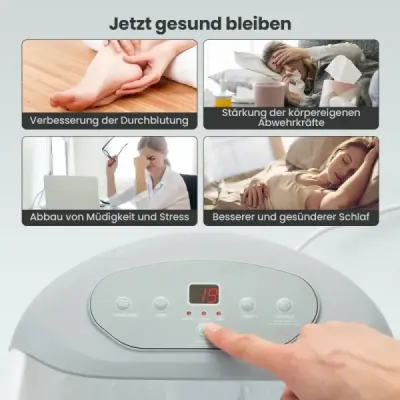 Masážní přístroj na nohy vana na nohy vana na nohy s vyjímatelným pedikérským kamenem 1-hodinové automatické vypínání šedá