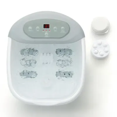 Masážní přístroj na nohy vana na nohy vana na nohy s vyjímatelným pedikérským kamenem 1-hodinové automatické vypínání šedá