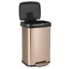Kuchyňský odpadkový koš o objemu 50 l s měkkým zavíracím víkem a deodorizační přihrádkou na odpadkový koš Rose Gold
