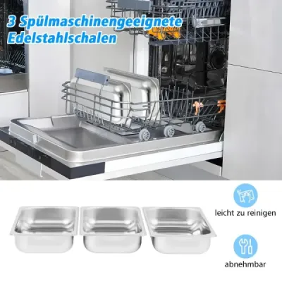 Elektrická ohřívací nádoba 3 v 1 s regulátorem teploty až 150 ℃ 450 W ohřívač potravin 9 l