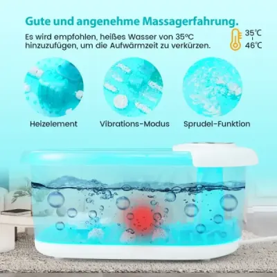 Masážní přístroj do koupele nohou elektrický masážní přístroj na nohy s ohřevem ledově modrý