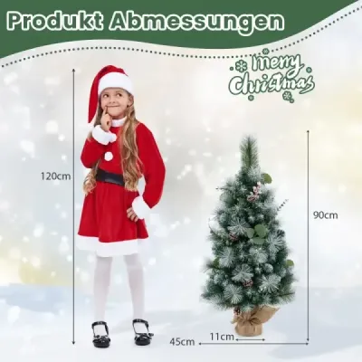 Umělý vánoční stromek 90 cm s osvětlením a 30 teplými bílými LED světly a časovačem