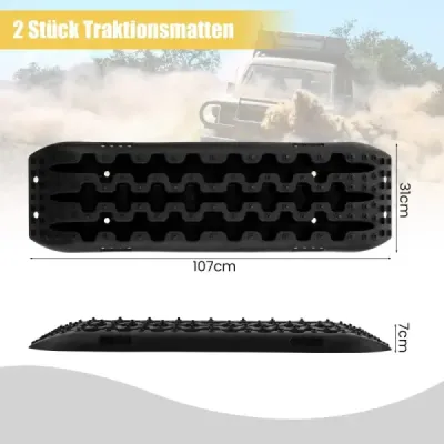 Sand sheets off-road 2 kusy trakční pomocný žebřík pneumatik pro písek/bláto/sníh 107 x 31 x 7 cm černý